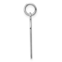 SS Rh-plt Engraveable Heart Polished Front Satin Back Disc Charm view 2