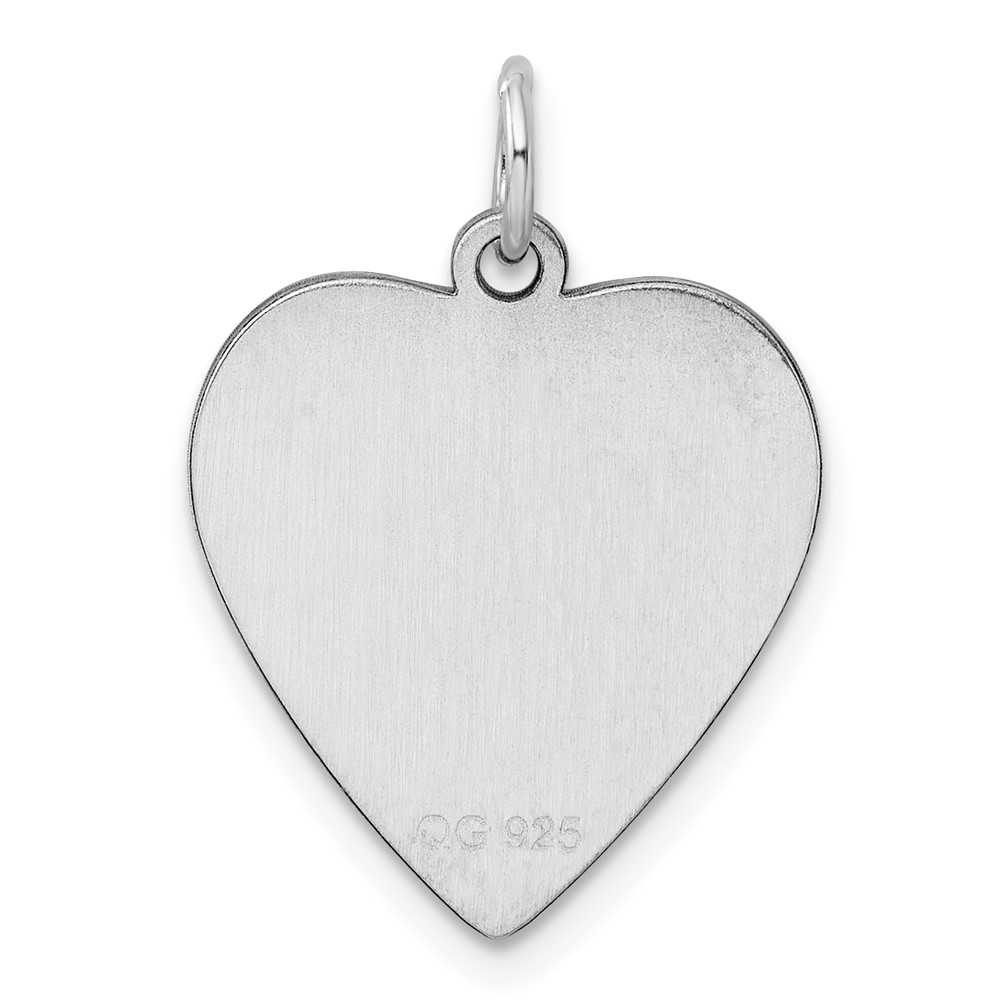 SS Rh-plt Engraveable Heart Polished Front/Satin Back Disc Charm (QM391/35)