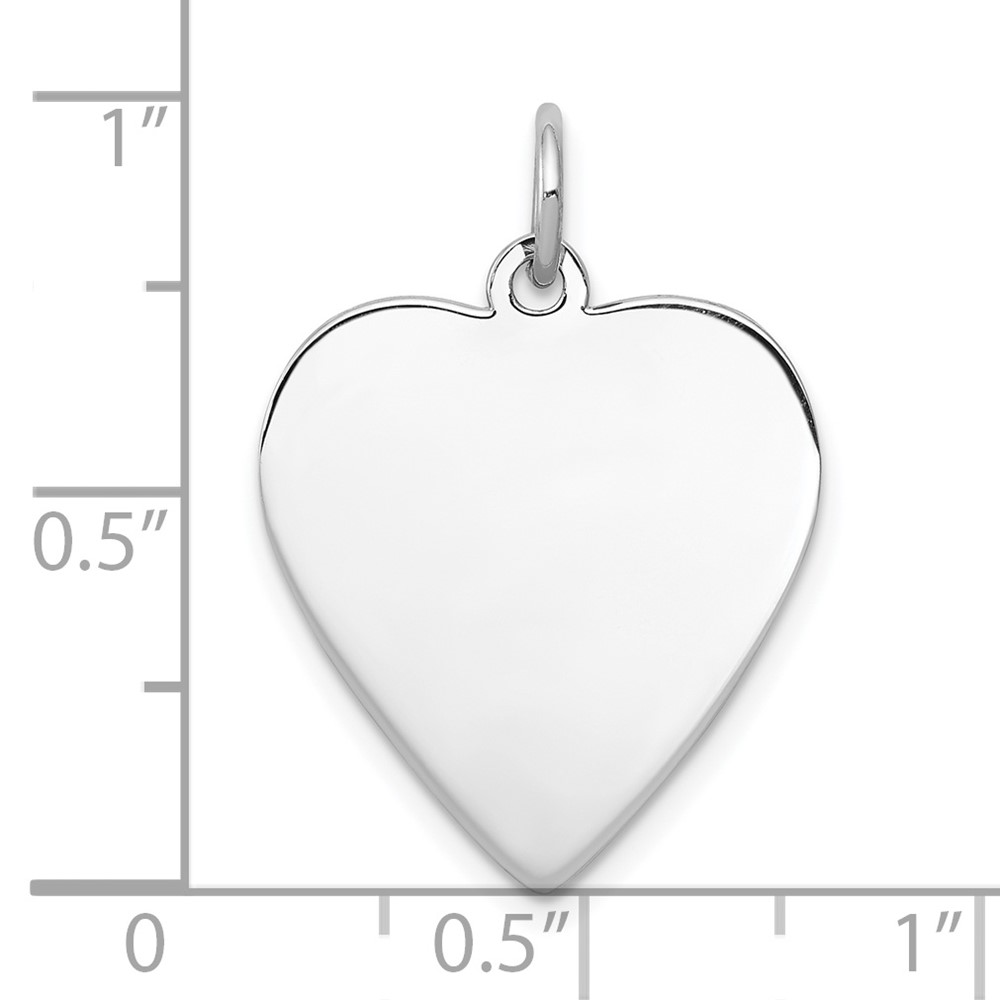 SS Rh-plt Engraveable Heart Polished Front/Satin Back Disc Charm (QM391/35)
