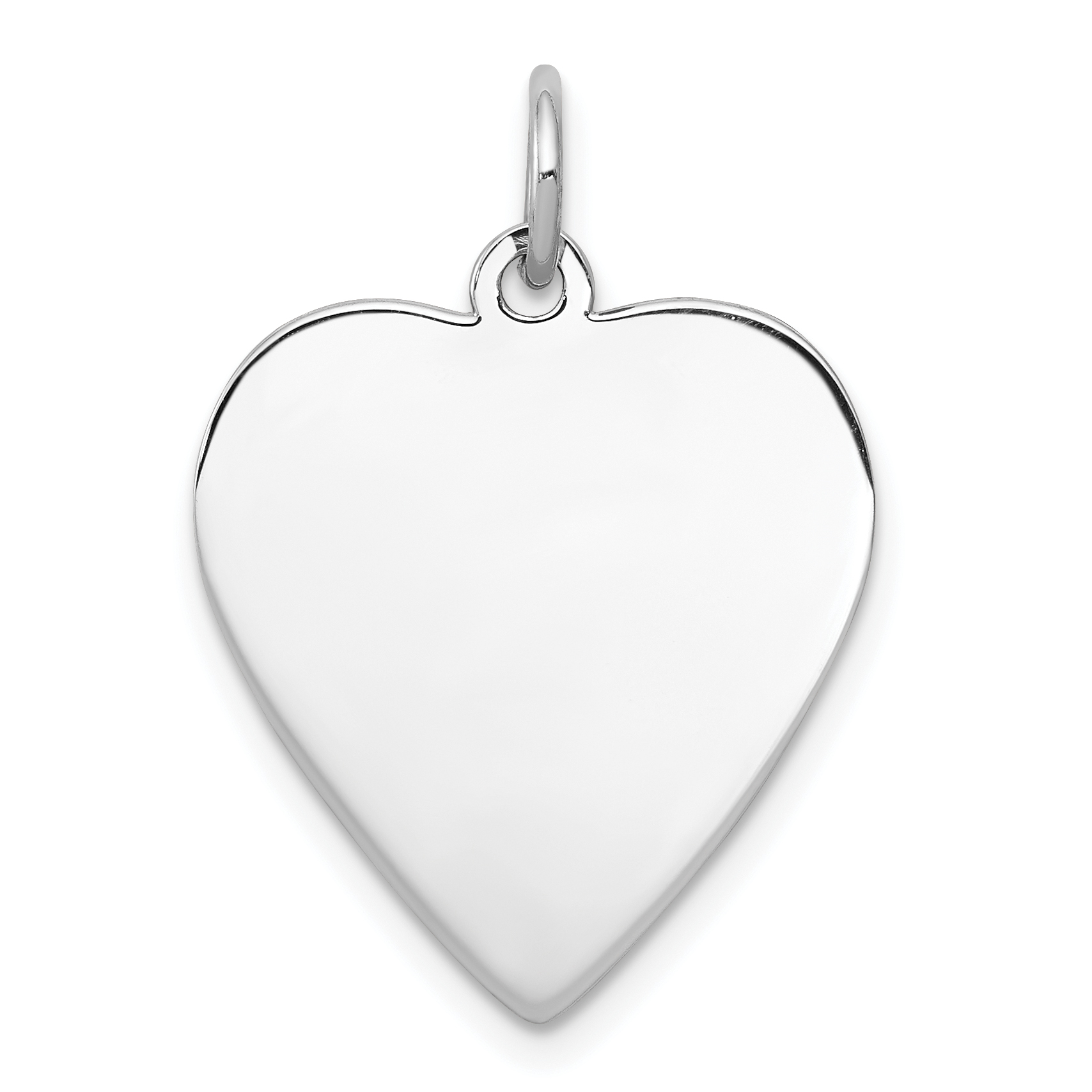 Sterling Silver Rhod-plated Eng. Heart Polish Front/Satin Back Disc Charm (QM391/50)