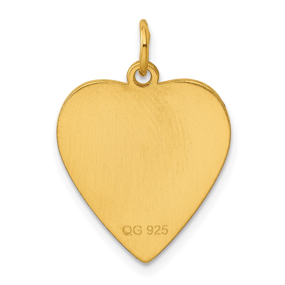 Sterling Silver GP Engraveable Heart Polished Disc Charm (QM391G/27)