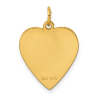 Sterling Silver GP Engraveable Heart Polished Disc Charm view 4