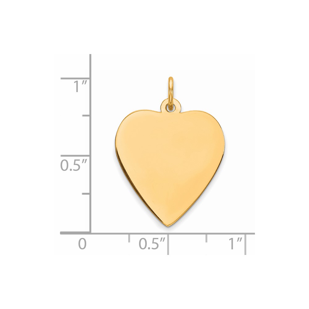 Sterling Silver GP Engraveable Heart Polished Disc Charm (QM391G/27)