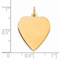 Sterling Silver GP Engraveable Heart Polished Disc Charm view 3