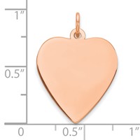 Sterling Silver RG Plated Engraveable Heart Polished Front Satin Back Disc view 2