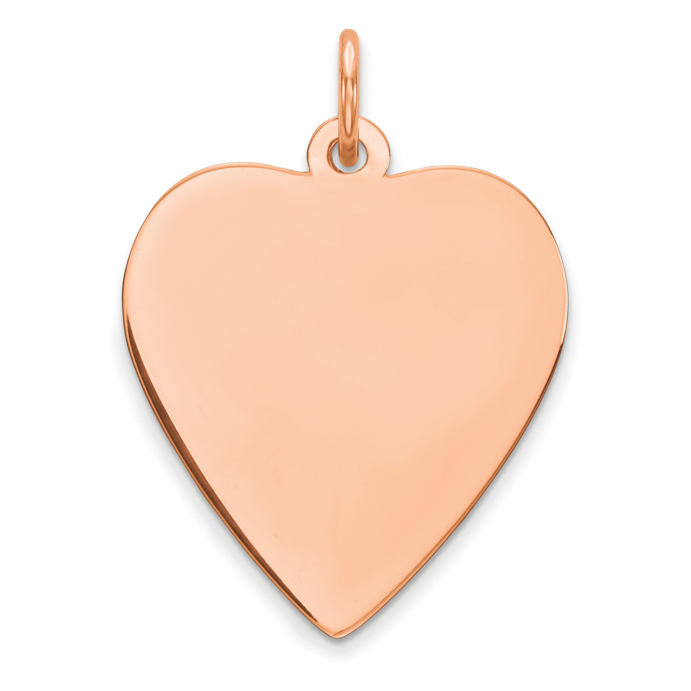 Sterling Silver RG Plated Engraveable Heart Polished Front/Satin Back Disc (QM391R/18)