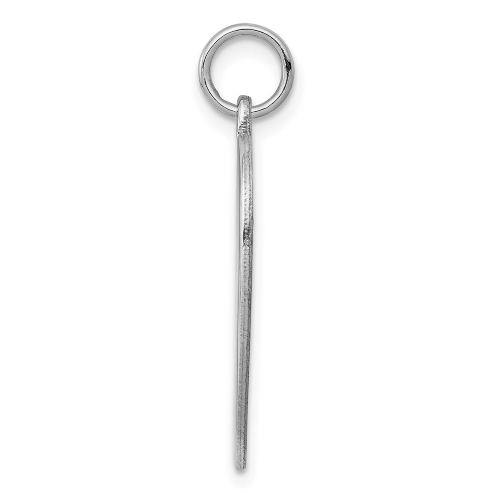 Sterling Silver Rhod-plated Eng. Heart Polish Front/Satin Back Disc Charm (QM393/50)