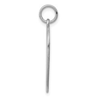 SS Rh-plt Engraveable Heart Polished Front Satin Back Disc Charm view 2