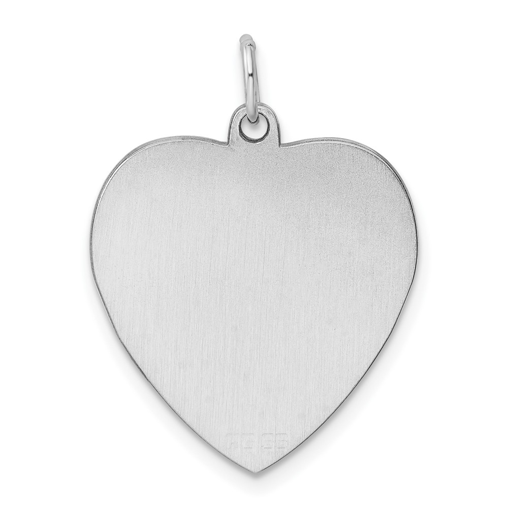 Sterling Silver Rhod-plated Eng. Heart Polish Front/Satin Back Disc Charm (QM393/50)
