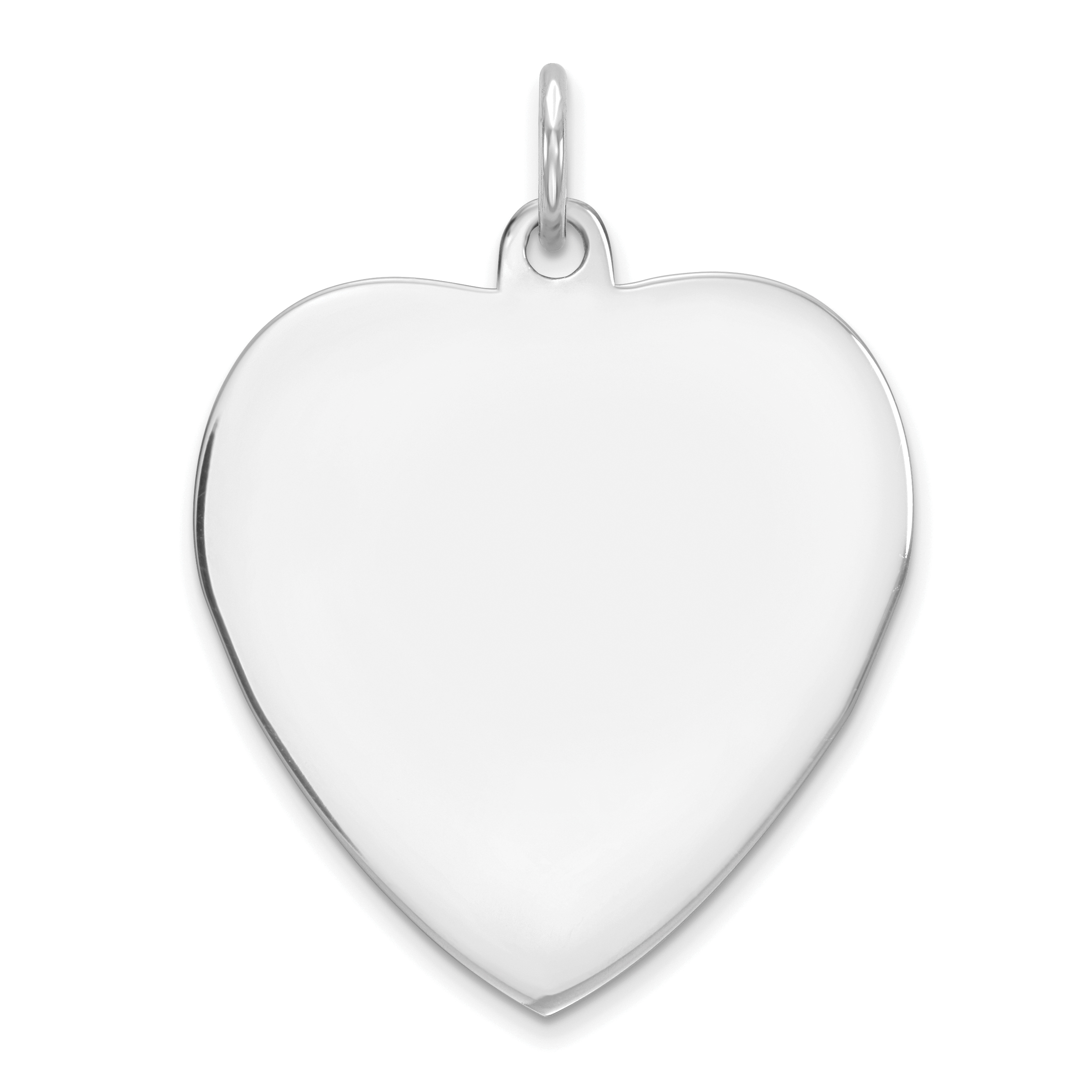 Sterling Silver Rhod-plated Eng. Heart Polish Front/Satin Back Disc Charm (QM393/50)