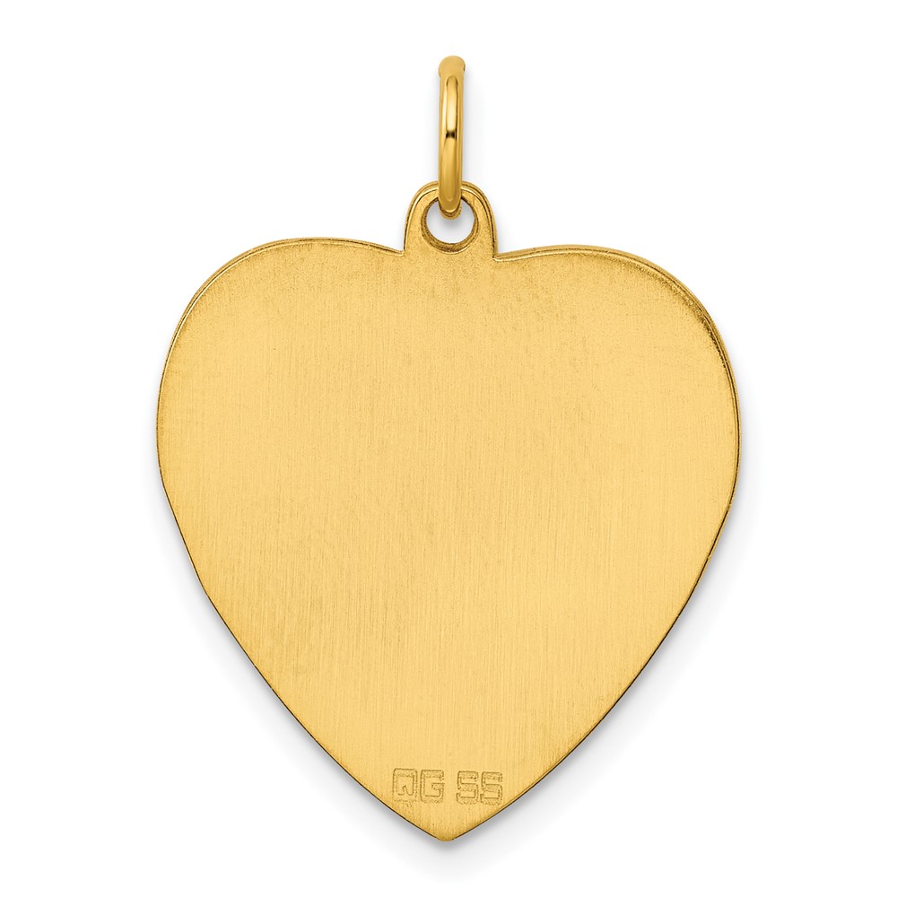 Sterling Silver GP Engraveable Heart Polished Disc Charm (QM393G/35)