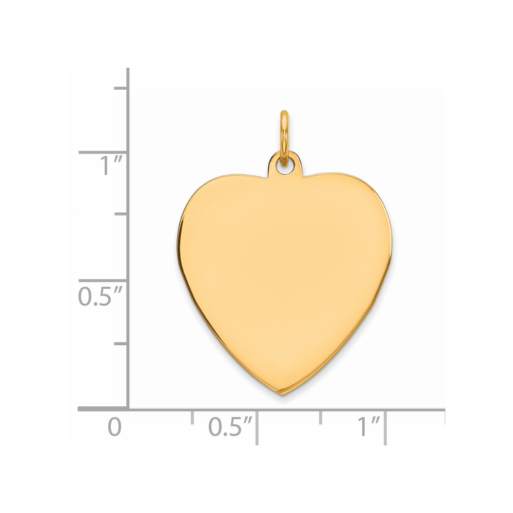 Sterling Silver GP Engraveable Heart Polished Disc Charm (QM393G/35)