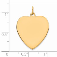 Sterling Silver GP Engraveable Heart Polished Disc Charm view 3