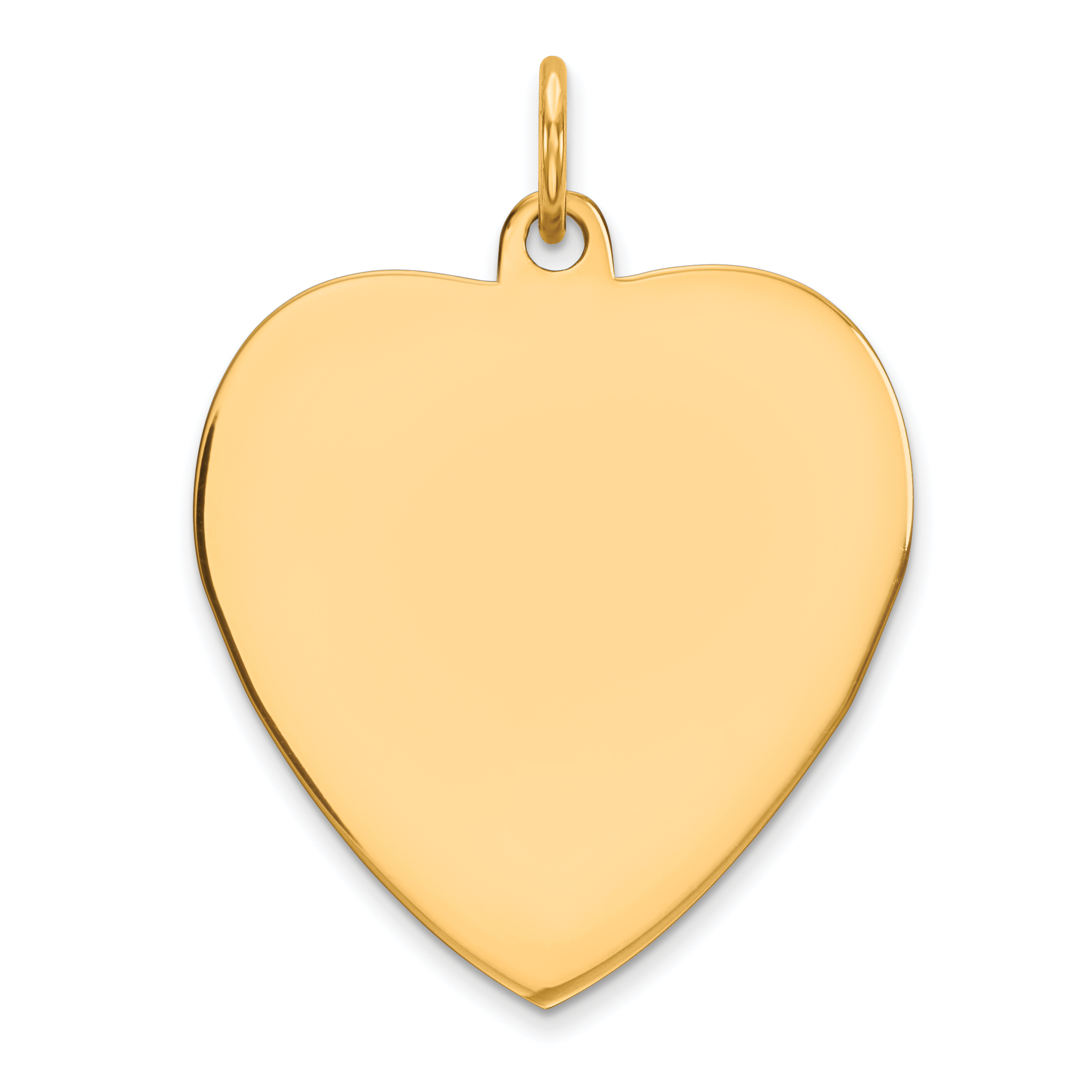 Sterling Silver GP Engraveable Heart Polished Disc Charm (QM393G/27)
