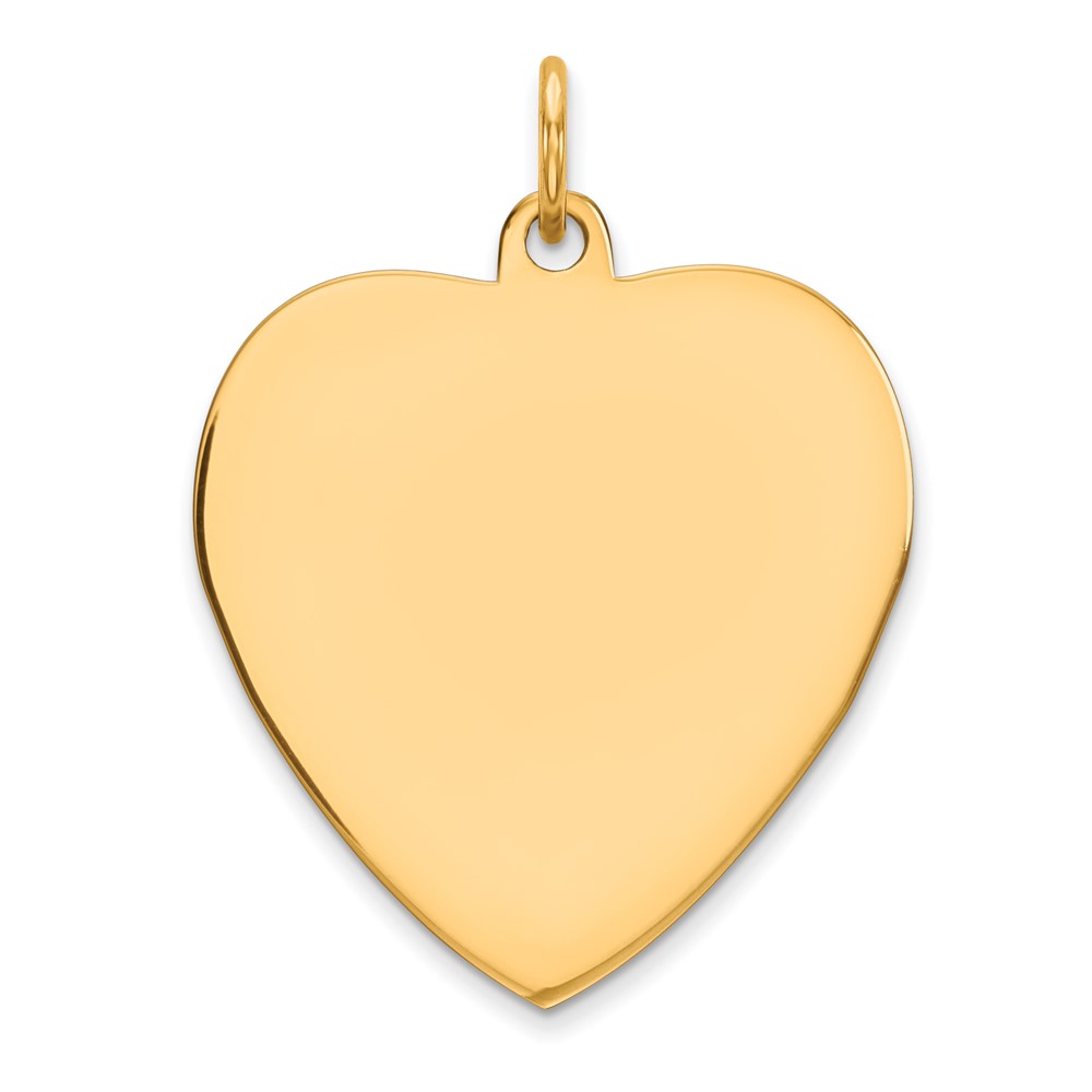 Sterling Silver GP Engraveable Heart Polished Disc Charm (QM393G/27)