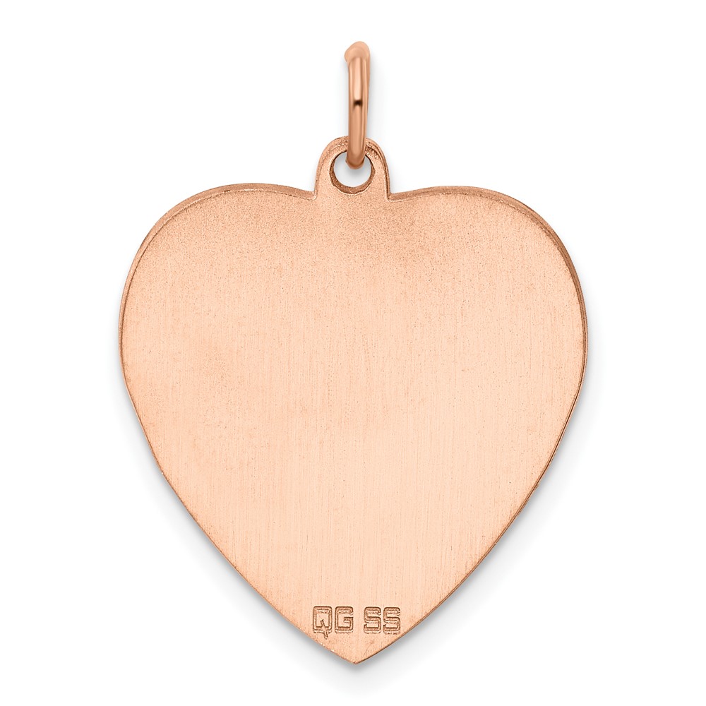 Sterling Silver RG Plated Engraveable Heart Polished Front/Satin Back Disc (QM393R/18)