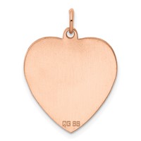 Sterling Silver RG Plated Engraveable Heart Polished Front Satin Back Disc view 4