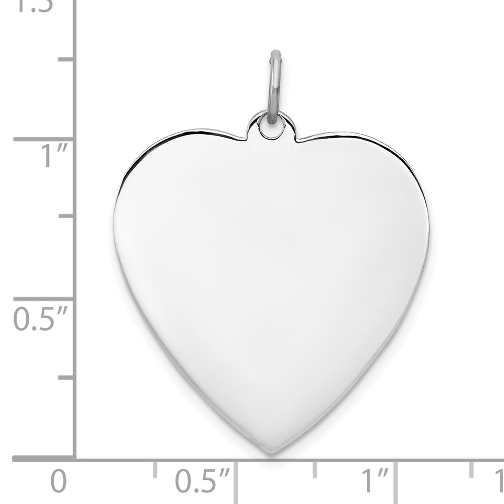 Sterling Silver Rhod-plated Eng. Heart Polish Front/Satin Back Disc Charm (QM394/50)
