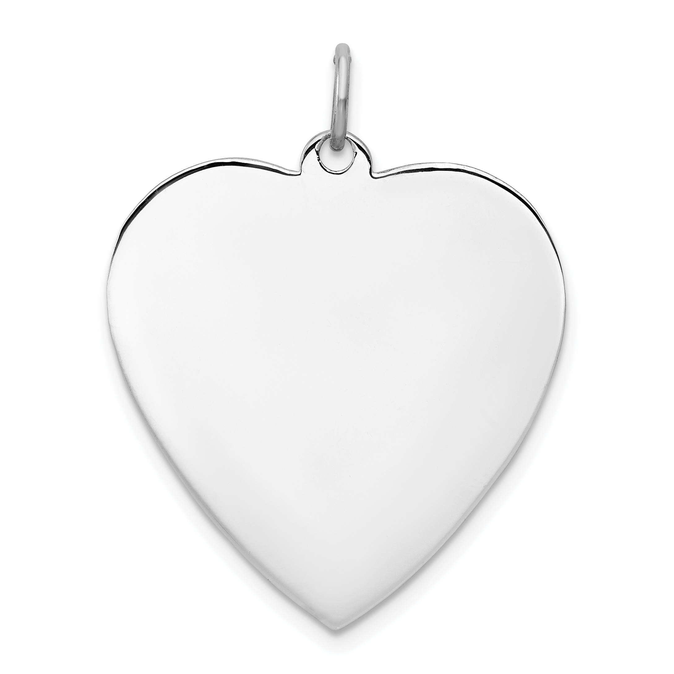 Sterling Silver Rhod-plated Eng. Heart Polish Front/Satin Back Disc Charm (QM394/50)