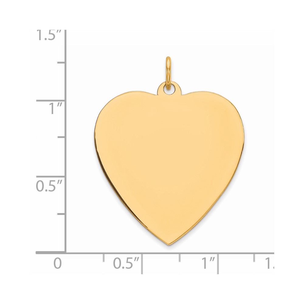 Sterling Silver GP Engraveable Heart Polished Disc Charm (QM394G/50)