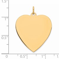 Sterling Silver GP Engraveable Heart Polished Disc Charm view 3