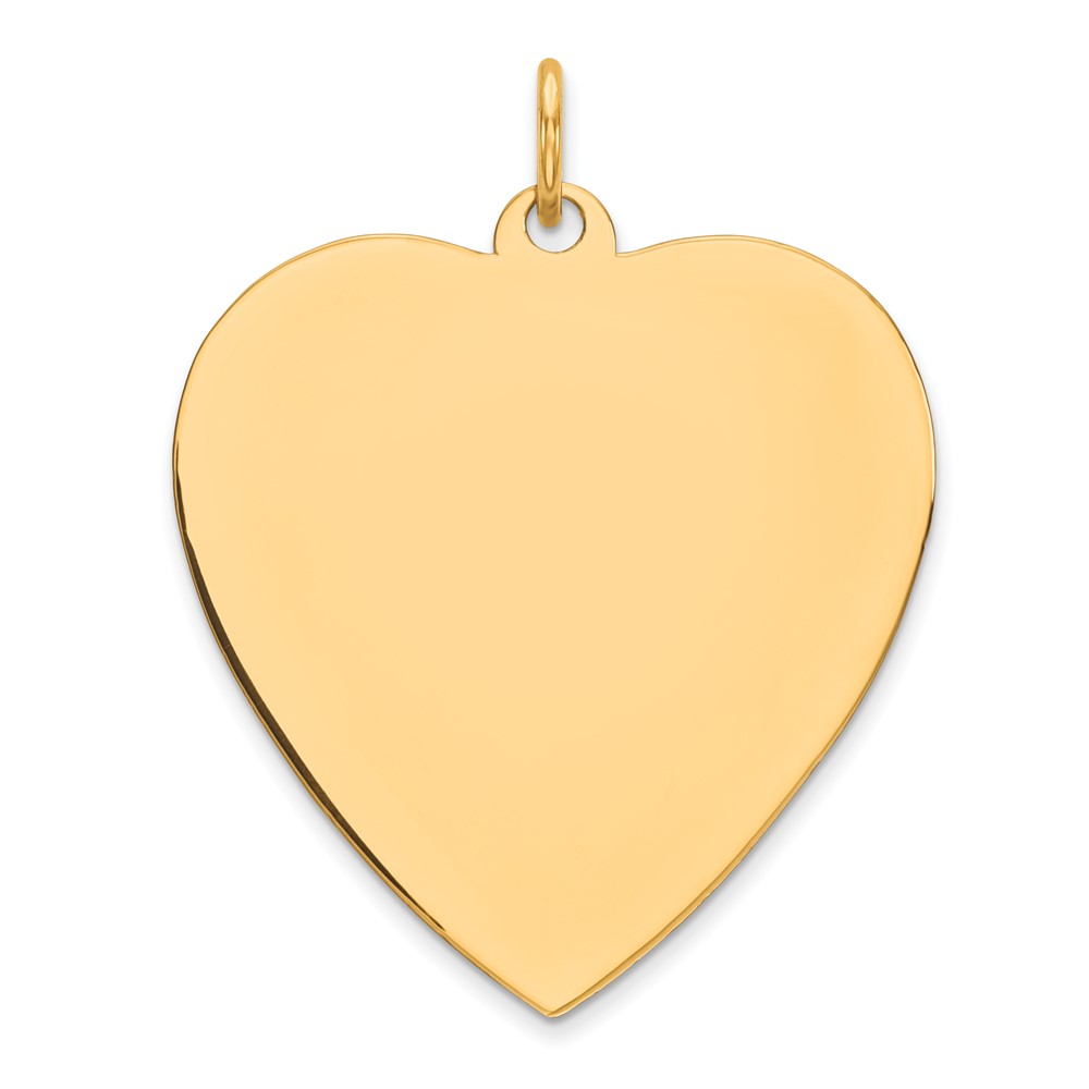 Sterling Silver GP Engraveable Heart Polished Disc Charm (QM394G/50)