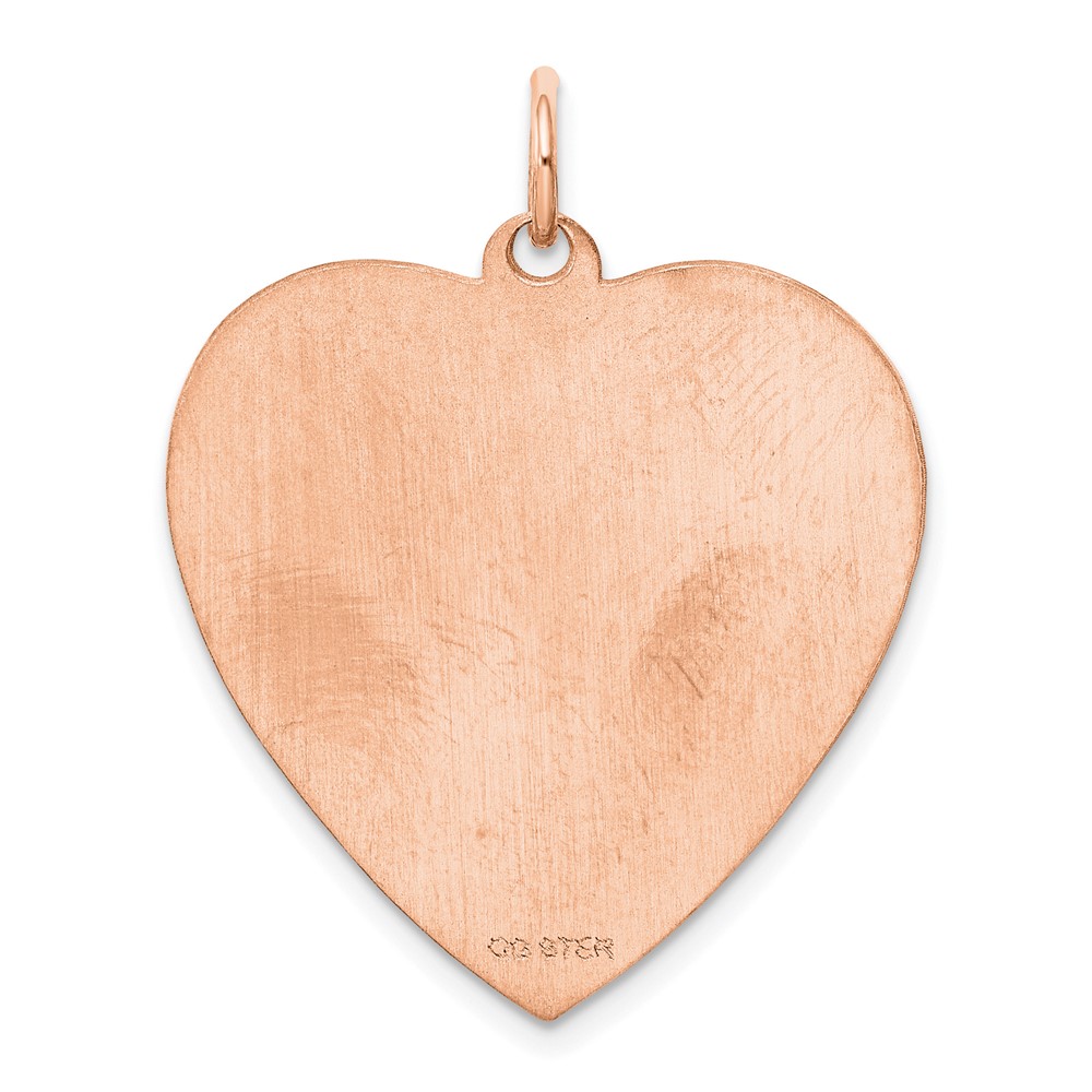 Sterling Silver RG Plated Engraveable Heart Polished Front/Satin Back Disc (QM394R/27)
