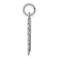 Sterling Silver Rh-plt Engraveable Heart Polished Front Back Disc Charm view 2