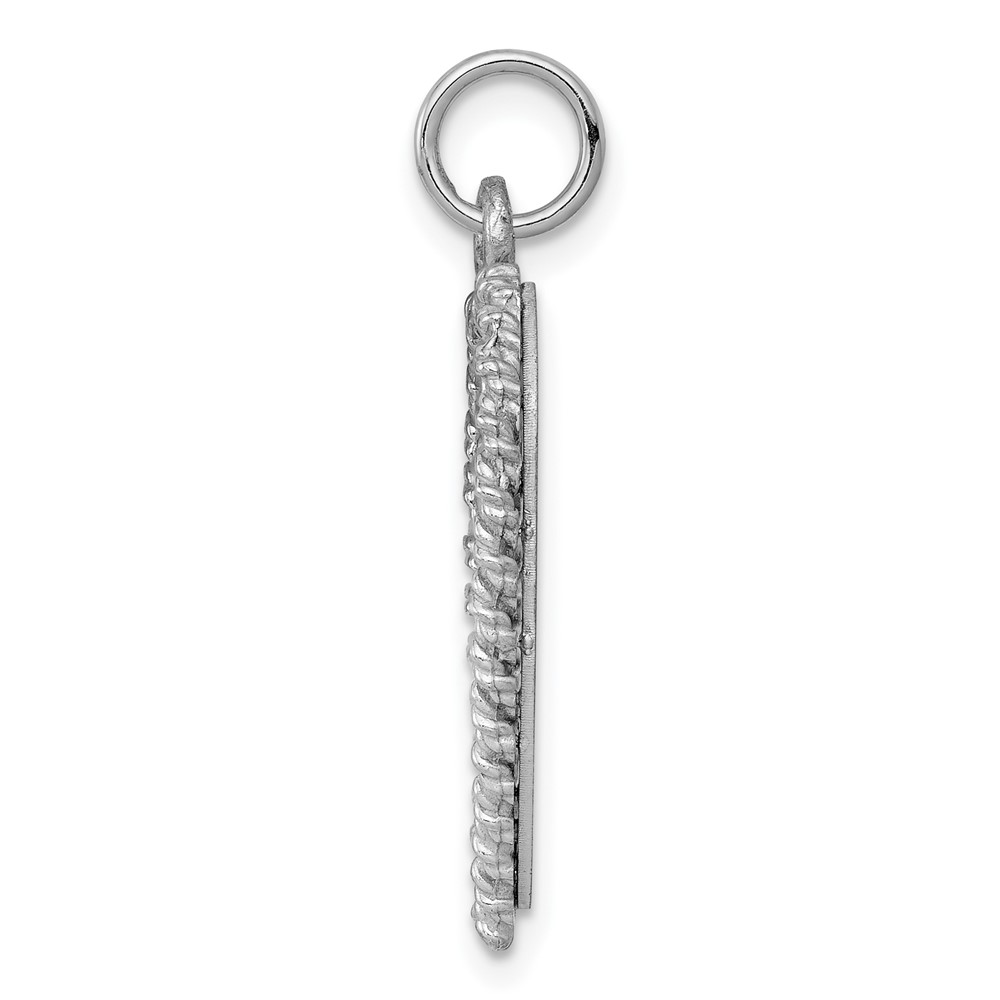 SS Rh-plt Engraveable Heart Polished Front/Satin Back Disc Charm (QM396/18)