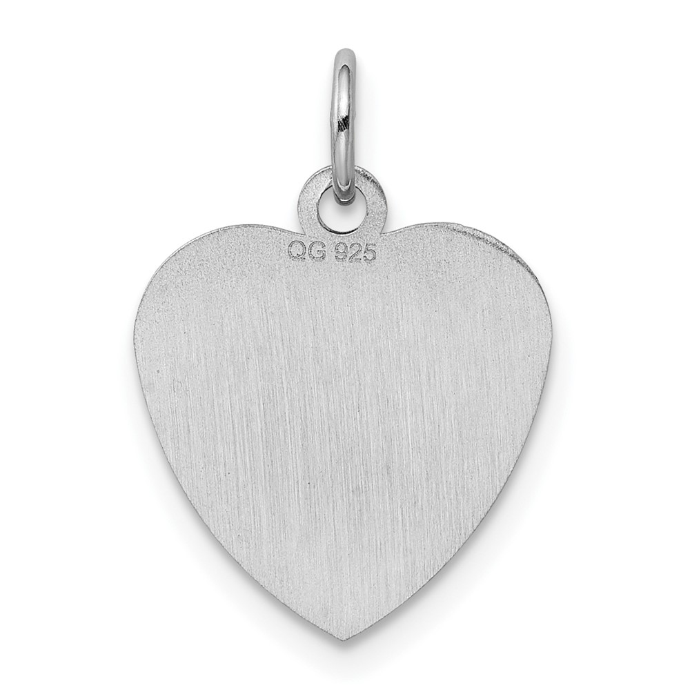 SS Rh-plt Engraveable Heart Polished Front/Satin Back Disc Charm (QM397/18)