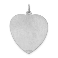 Sterling Silver Rhodium-plated Engraveable Heart Disc Charm view 4