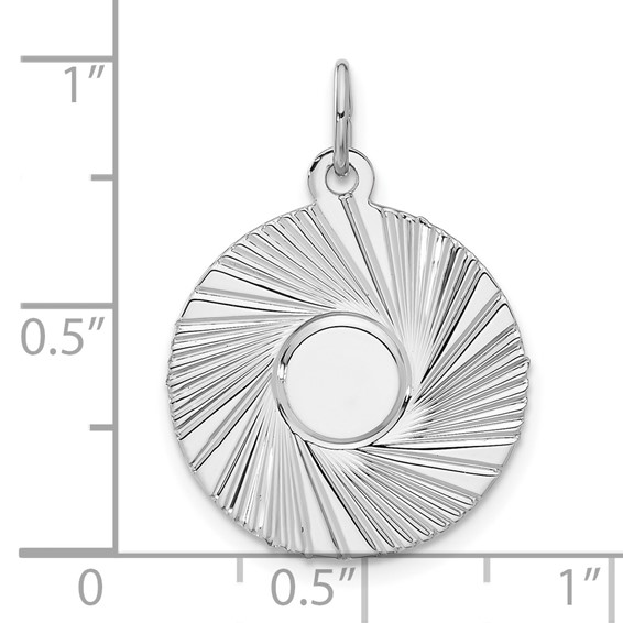Sterling Silver Engravable Round Disc Charm