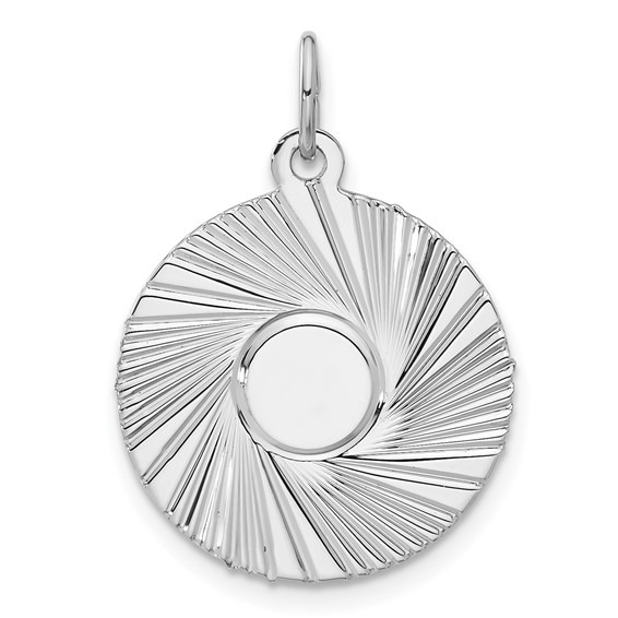 Sterling Silver Engravable Round Disc Charm