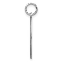 SS Rh-plt Engraveable Round Polished Front Satin Back Disc Charm view 2
