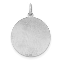 SS Rh-plt Engraveable Round Polished Front Satin Back Disc Charm view 4