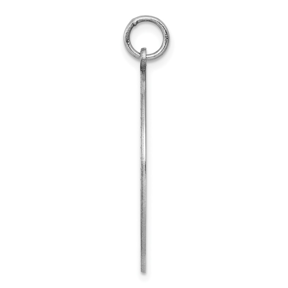 SS Rh-plt Engraveable Round Polished Front/Satin Back Disc Charm (QM406/27)