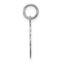 Sterling Silver Rh-plt Engraveable Polished Front Satin Back Disc Charm view 2
