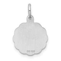 Sterling Silver Rh-plt Engraveable Polished Front Satin Back Disc Charm view 4