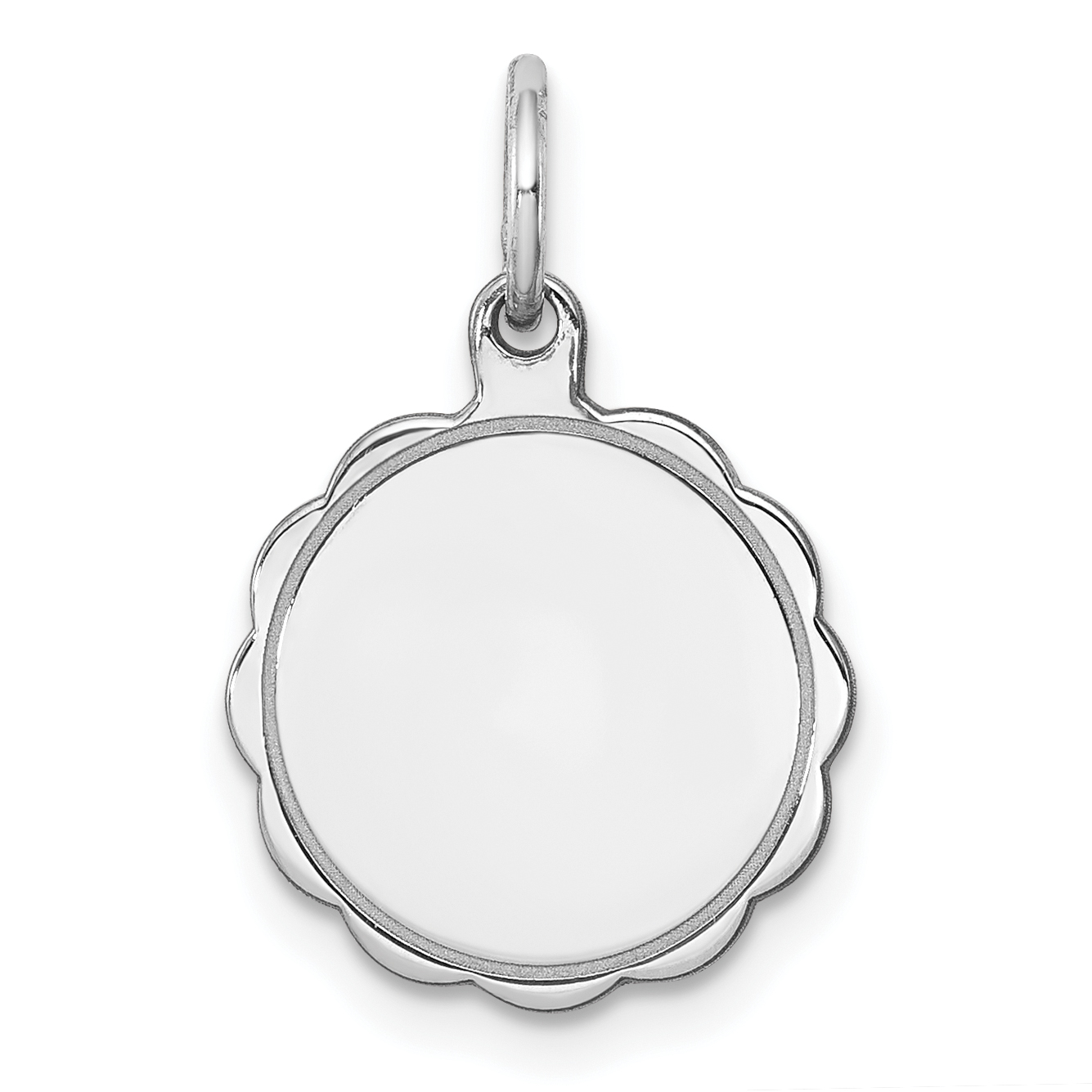Sterling Silver Rh-plt Engraveable Polished Front/Satin Back Disc Charm (QM410/18)
