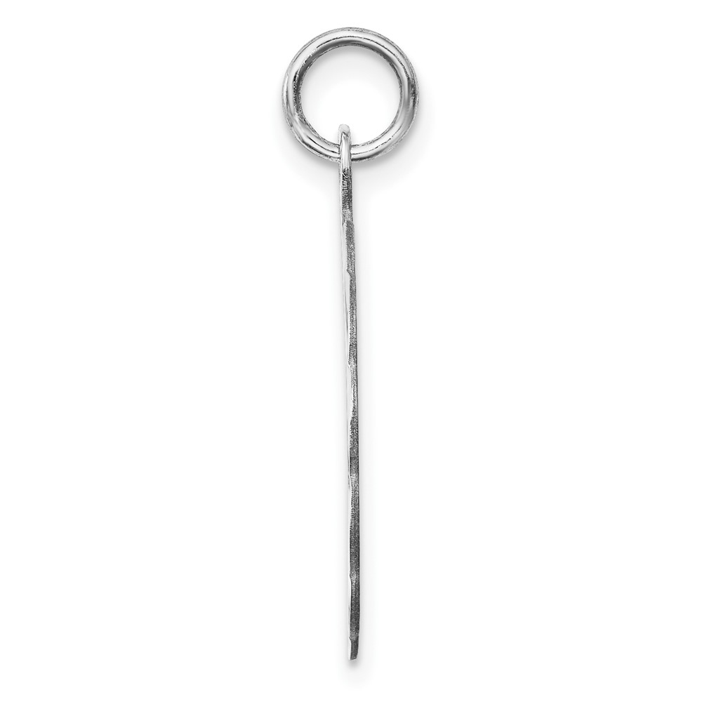 Sterling Silver Rh-plt Engraveable Polished Front/Satin Back Disc Charm (QM411/18)