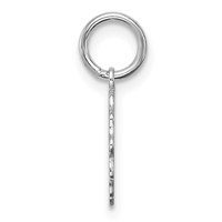 Sterling Silver Rh-plt Engraveable Polished Front Satin Back Disc Charm view 2