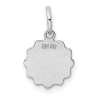 Sterling Silver Rh-plt Engraveable Polished Front Satin Back Disc Charm view 4