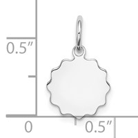 Sterling Silver Rh-plt Engraveable Polished Front Satin Back Disc Charm view 3