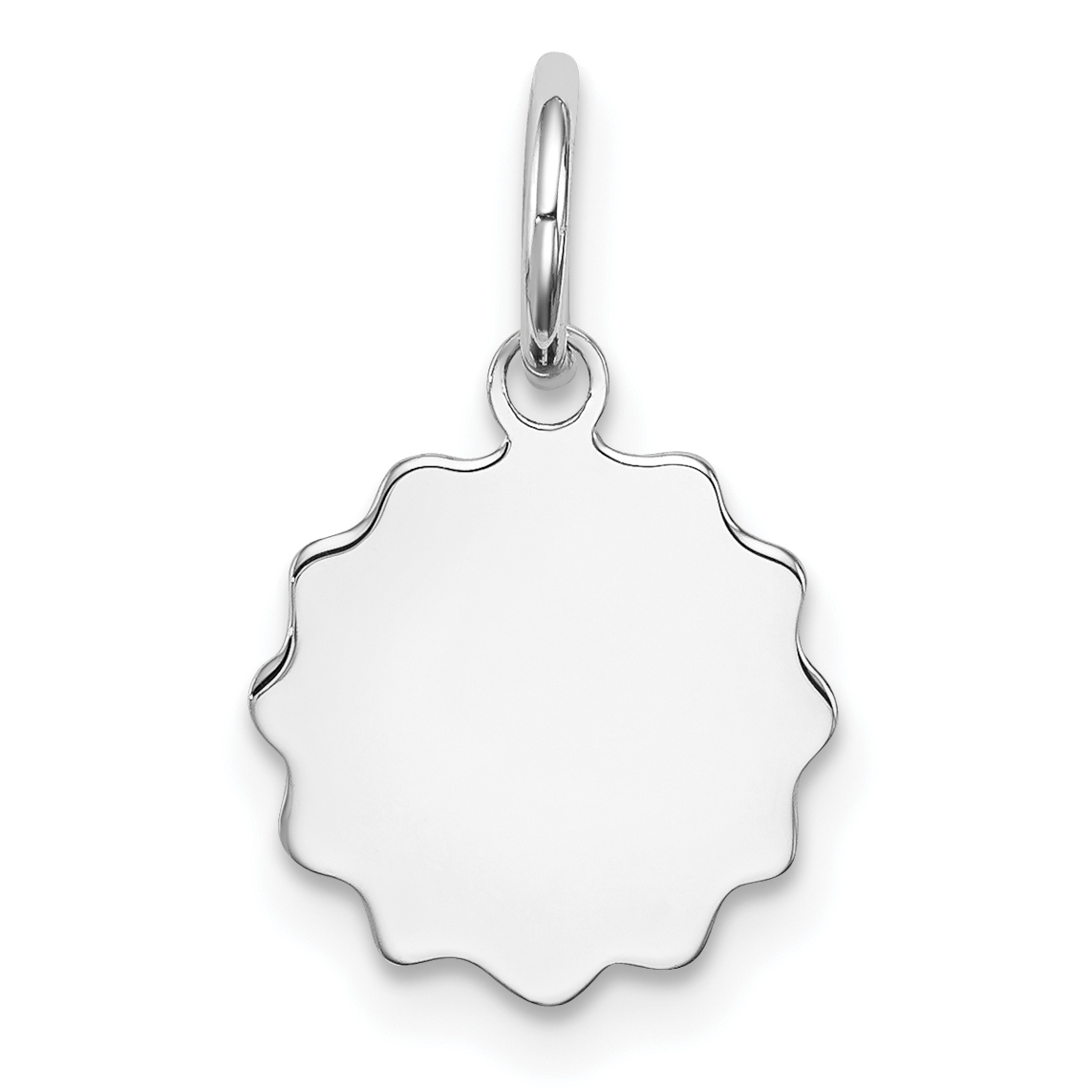 Sterling Silver Rh-plt Engraveable Polished Front/Satin Back Disc Charm (QM413/18)