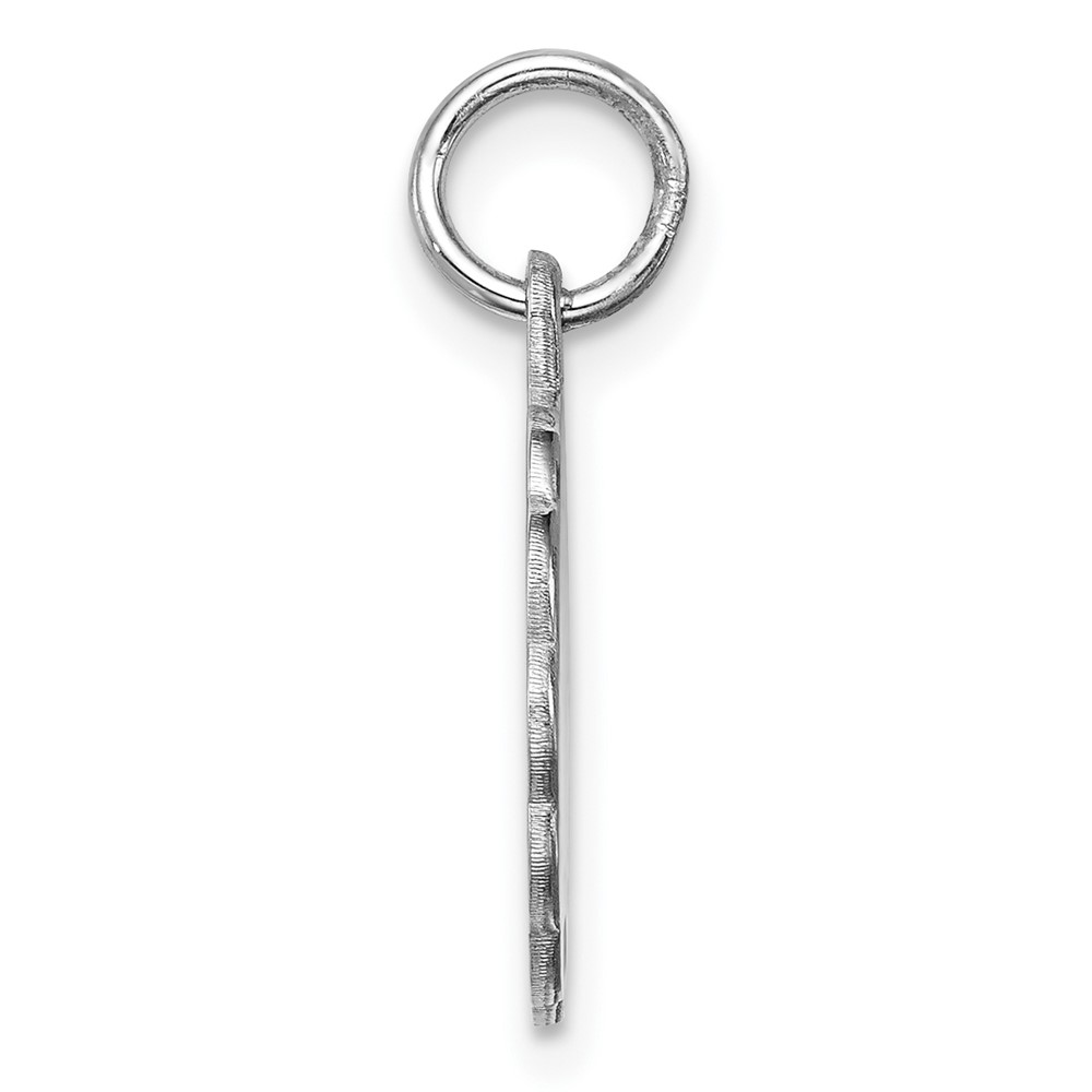 Sterling Silver Rh-plt Engraveable Polished Front/Satin Back Disc Charm (QM414/27)