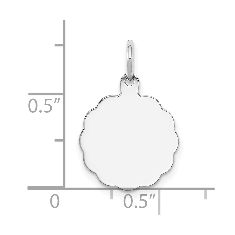 Sterling Silver Rh-plt Engraveable Polished Front/Satin Back Disc Charm (QM414/27)