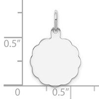 Sterling Silver Rh-plt Engraveable Polished Front Satin Back Disc Charm view 3