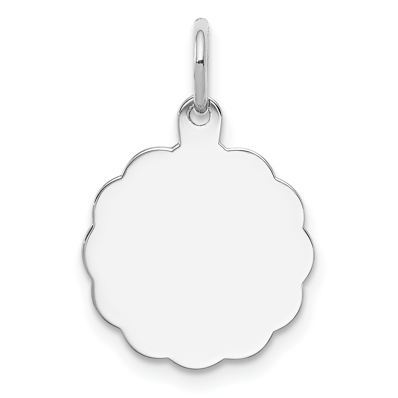 Sterling Silver Rh-plt Engraveable Polished Front/Satin Back Disc Charm (QM414/18)