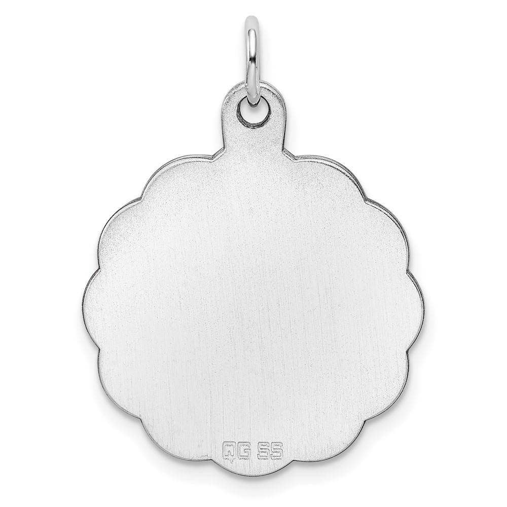 Sterling Silver Rh-plt Engraveable Polished Front/ Back Disc Charm (QM416/35)