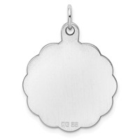 Sterling Silver Rh-plt Engraveable Polished Front Back Disc Charm view 4